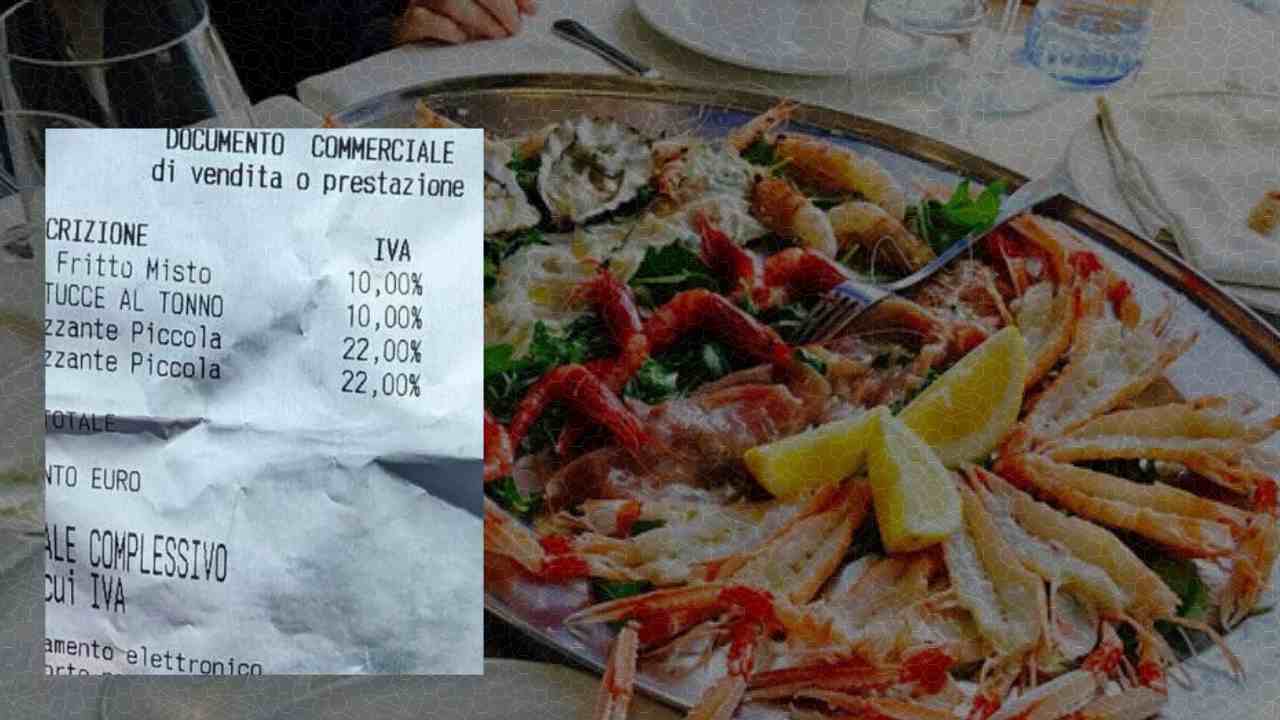 Pranza nel ristorante in Sicilia a base di pesce, cliente pubblica lo scontrino: “Il prezzo è incredibile” | Allucinante