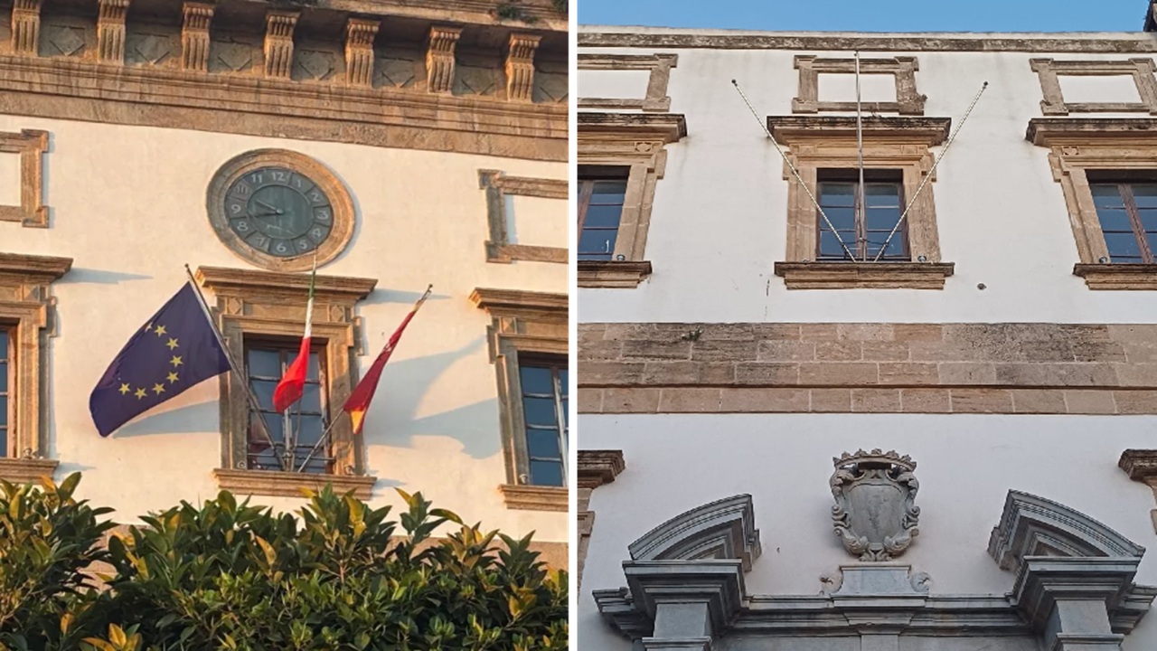 Di recente sono state sostituite i vessilli esposti in corso Vittorio Emanuele, ma non quelli...